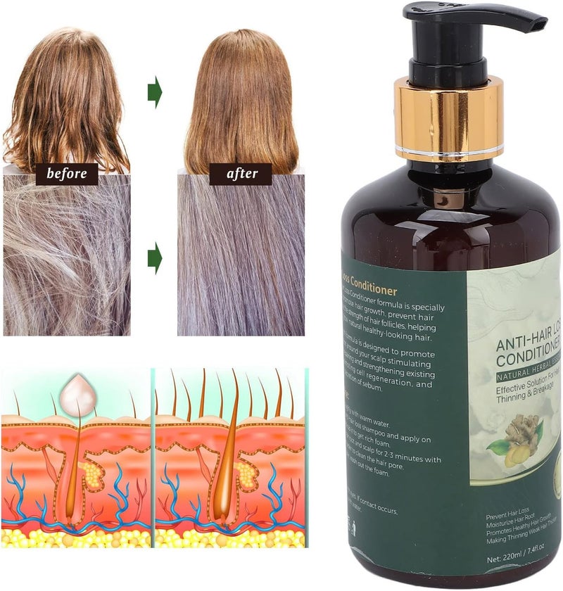 STRBOXONG Ginger Hair Conditioner for Hair Treatment Repair & Protect for Damaged Hair Hair Loss Treatment Moisturizing Nourishing Repair Conditioner for Men Women 220ml - Image 2