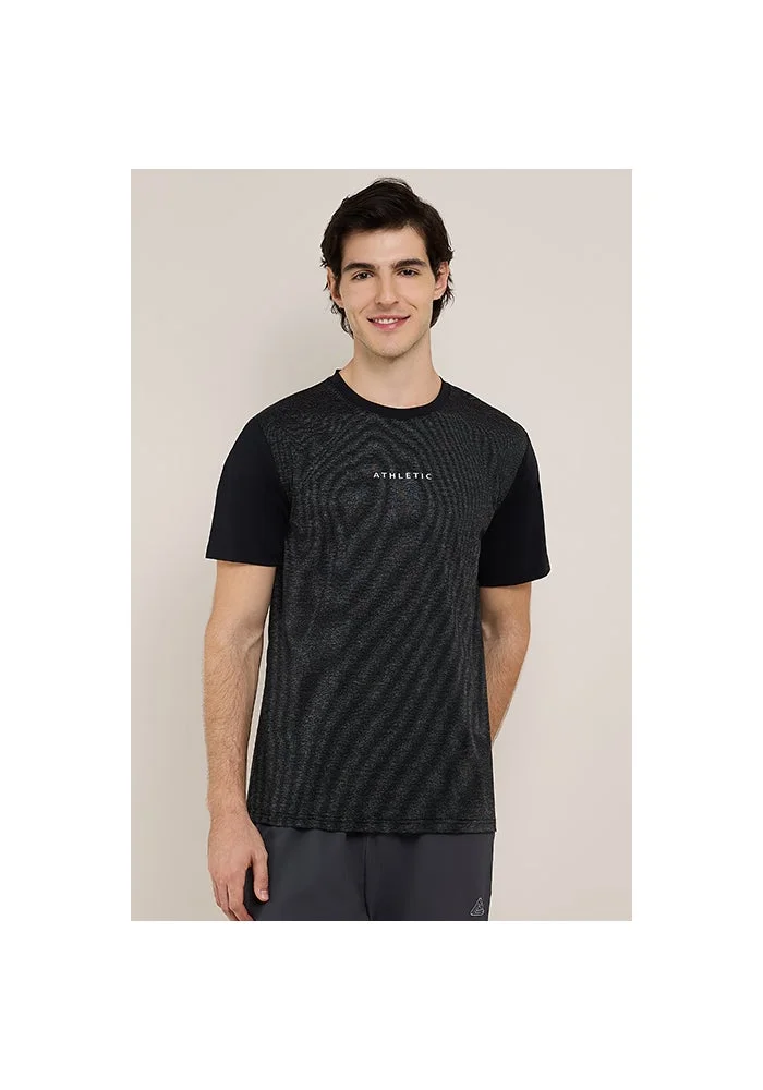 أر أند بي Print Detail T-Shirt with Crew Neck and Short Sleeves