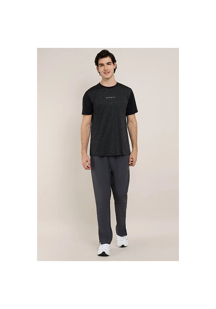 أر أند بي Print Detail T-Shirt with Crew Neck and Short Sleeves