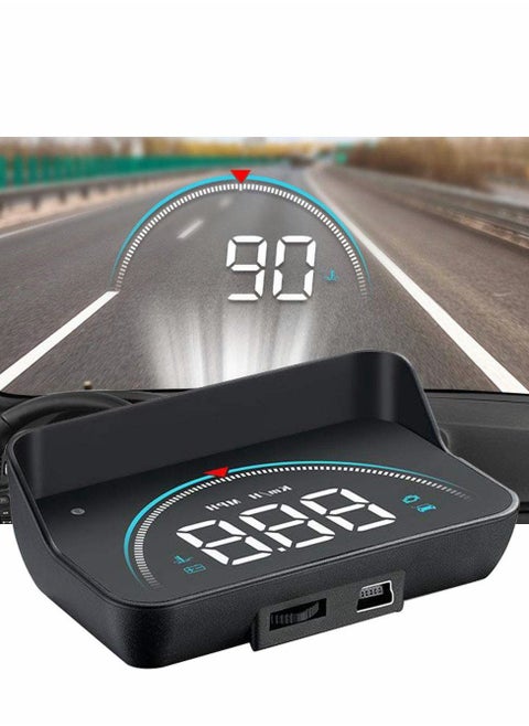 HUD Display lesgos Vehicle Speedometer Head Up Display with Hood Speed Warning HUD Projector for Cars and Trucks with OBD II or EUOBD