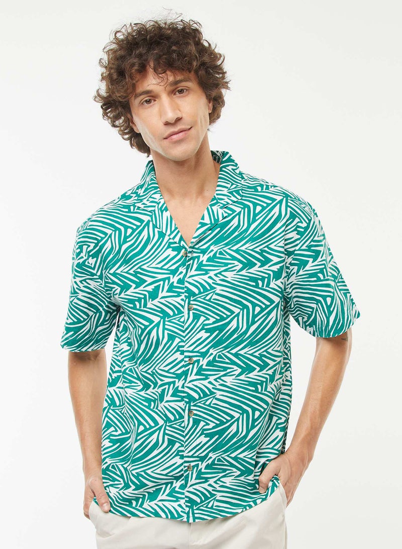 Kiabi Short-sleeved printed linen-blend shirt - Image 3