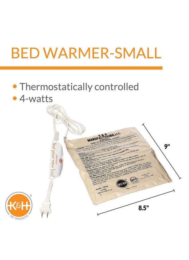 K&H Pet Products - Heated Pet Bed Warmer Waterproof Pet Heating Pad For Cat Beds And Dog Beds, Tan Small - Image 1