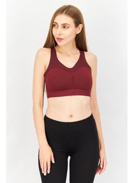 Reebok Women Sportswear Fit Padded Sleeveless Training Sport Bra, Maroon  - Image 1