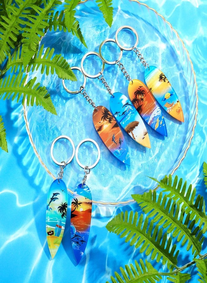 Henoyso 24 Pcs Beach Summer Party Favors Surfboard Keychains Toy Gifts Bulk Acrylic Mini Surfboard Sea Turtle Coconut Tree Key Chains for Florida California Hawaiian Bahamas Souvenirs Supplies - Image 4