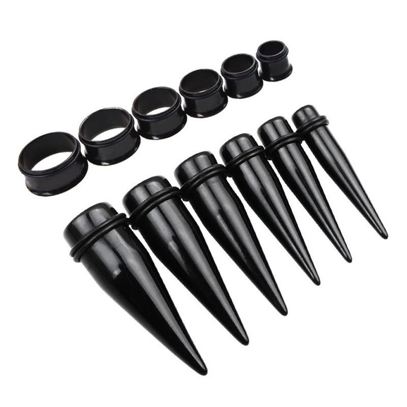 TOPBRIGHT 24PCS UV Acrylic Tapers and Surgical Steel Plugs Ear Gauges Kit Eyelets Stretching Set 00G-20mm - Image 2