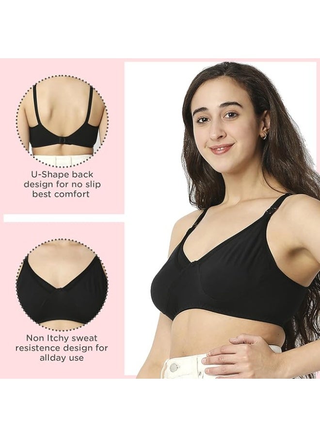 Mee Mee Cotton Maternity Feeding Bra | Wirefree, Non-Padded Nursing Bra | Adjustable Straps, Front - Image 2