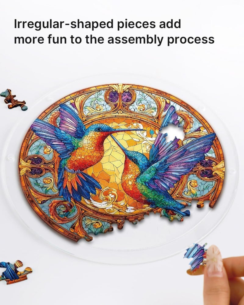 Acrylic Jigsaw Puzzle for Adults DIY Suncatcher Kit High Transparency UV Printed Stained Glass Style Window Hanging Decoration - Laser Cut Scratch Resistant Diamond Acrylic Easy Assembly No Glue with - Image 3