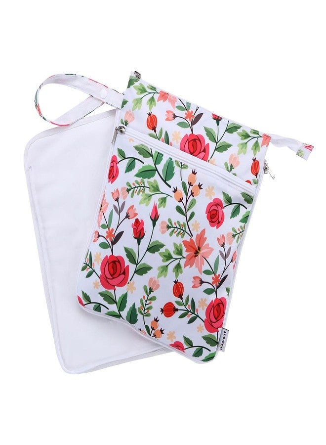 Hi Sprout Breast Pump Bag Wet/Dry Bag with Preparation Place Mat, Waterproof Pump Parts Storage Bag for Moms Pumping at Work or Outdoors(Romantic flowers) - Image 1