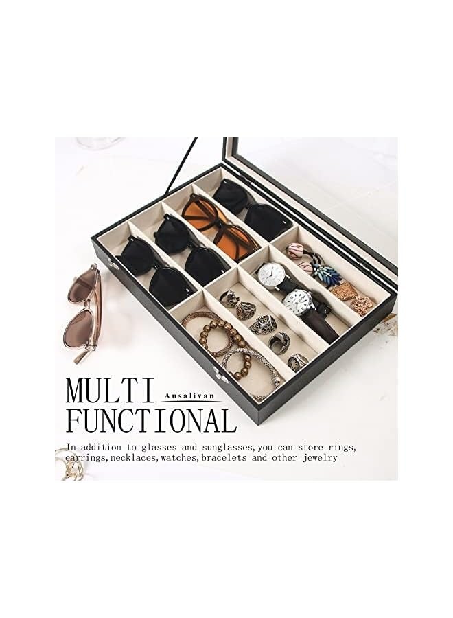 PROMASS 8 Slot sunglass organizer case,sunglasses storage box 5 Tier sunglass holder for multiple glasses eyeglass display stand,sunglass rack For men and women, One Size  - Image 3