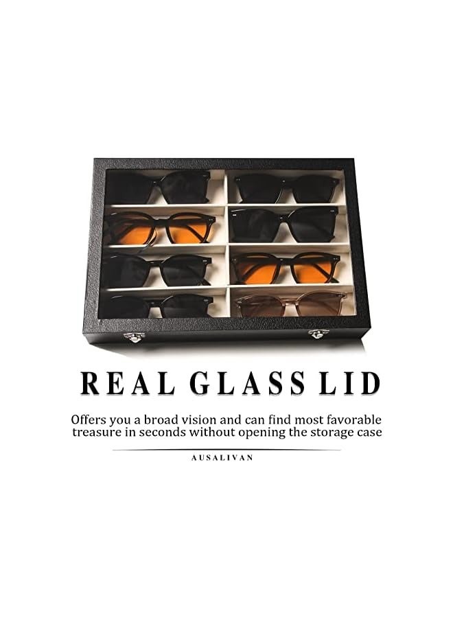 PROMASS 8 Slot sunglass organizer case,sunglasses storage box 5 Tier sunglass holder for multiple glasses eyeglass display stand,sunglass rack For men and women, One Size  - Image 2