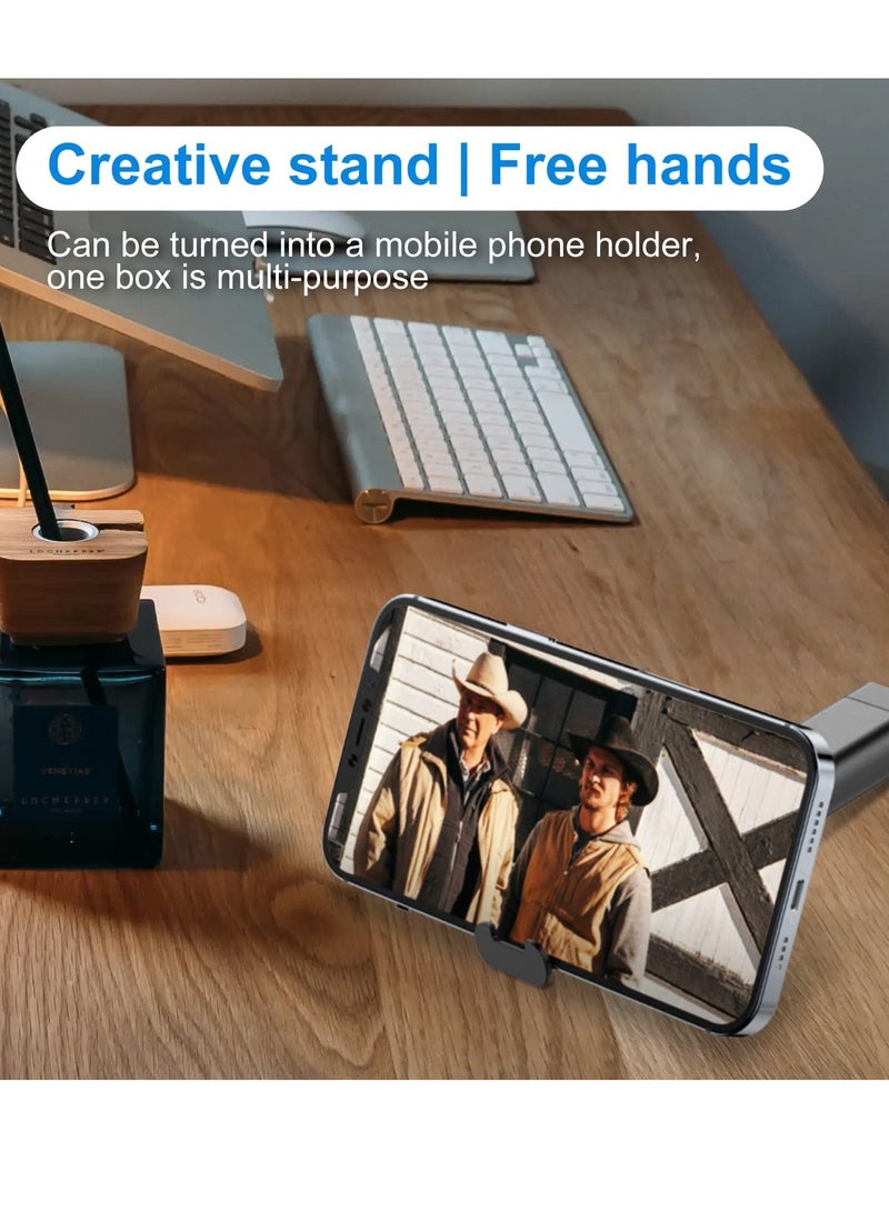 KASTWAVE Micro SD Card Reader, Multifunctional Compact Cable Card USB Card Reader, 9 SD Card Storage, 6 Adaptor Combinations, with Phone Holder, Card Removal Pin, Lanyard, Cable for Travel Phone Charging PC - Image 2