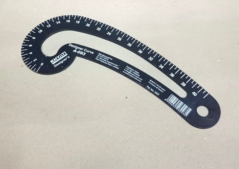 Generic French Curve Scale and Designer Curve Plastic ColarArmhole CurveBlack12inch 2 Pcs  - Image 2
