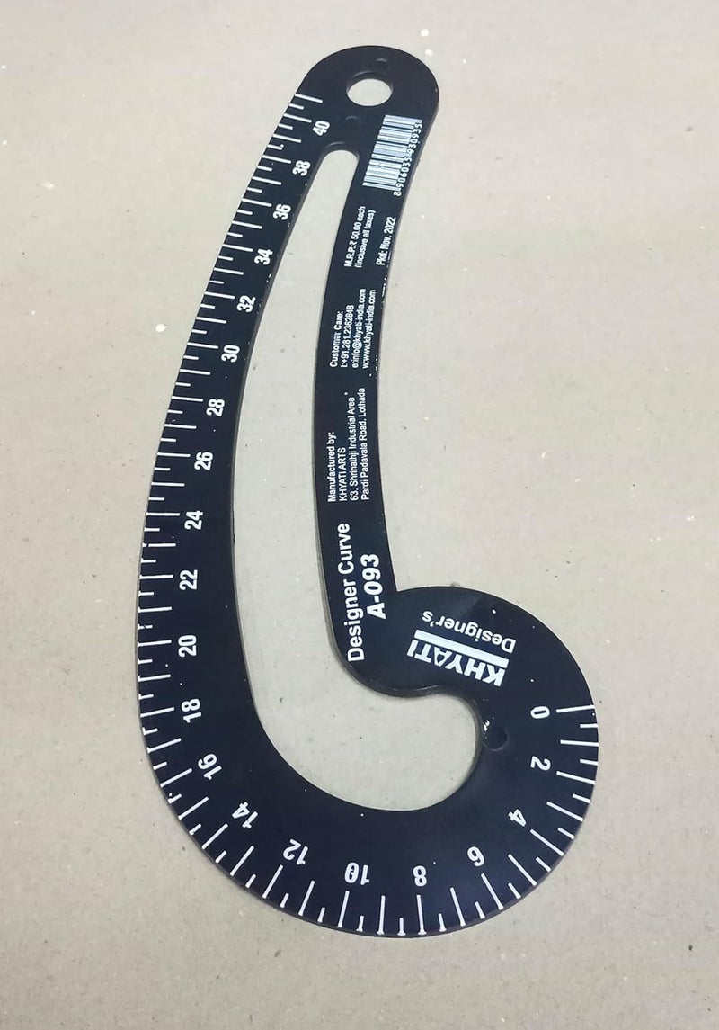 Generic French Curve Scale and Designer Curve Plastic ColarArmhole CurveBlack12inch 2 Pcs  - Image 3