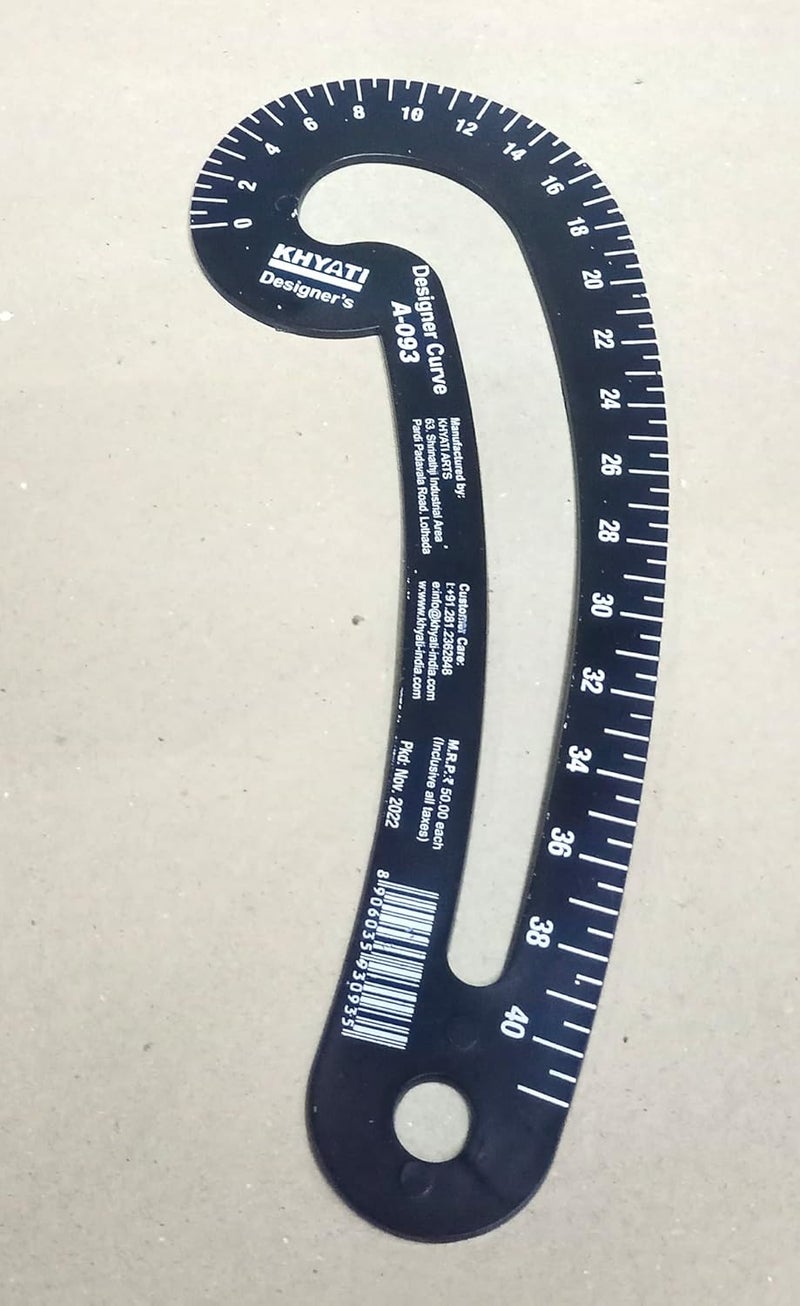 Generic French Curve Scale and Designer Curve Plastic ColarArmhole CurveBlack12inch 2 Pcs  - Image 5