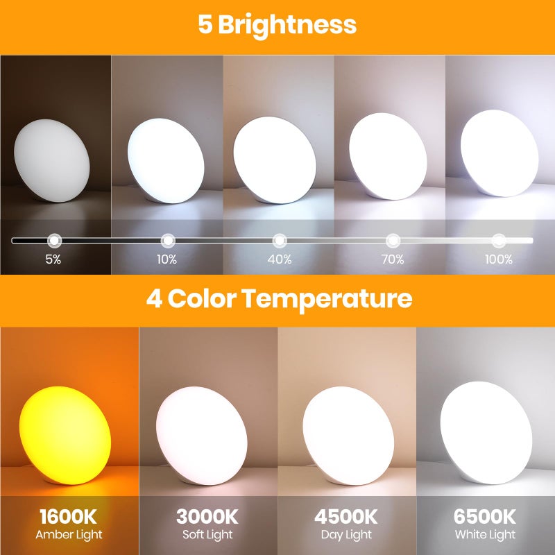 LASTAR Sun Lamp, 10,000 Lux Sunlight Lamp with 4 Color Temperatures & 5 Brightness & 1H Timer, Touch Control Daylight Lamp with Memory Function for Home - Image 3