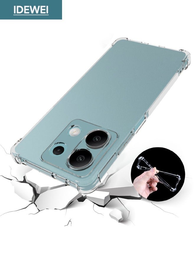 Asan Ge Redmi Note 13 Case, Designed for Redmi Note 13 5G Case, Redmi Note 13 Cover with Four Corner Anti-Fall Airbags, Slim Flexible TPU Rubber Soft Silicone Back Cover for Redmi Note 13 (Clear) - Image 1