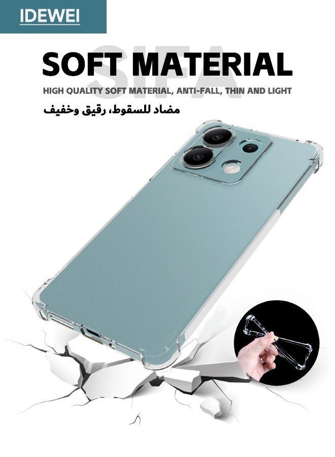 Asan Ge Redmi Note 13 Case, Designed for Redmi Note 13 5G Case, Redmi Note 13 Cover with Four Corner Anti-Fall Airbags, Slim Flexible TPU Rubber Soft Silicone Back Cover for Redmi Note 13 (Clear) - Image 2