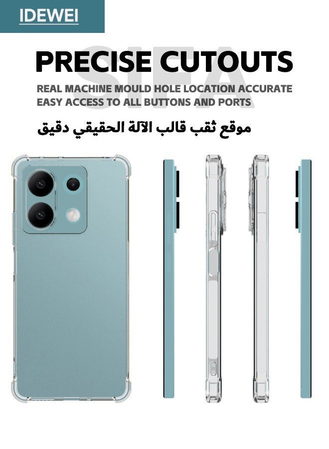 Asan Ge Redmi Note 13 Case, Designed for Redmi Note 13 5G Case, Redmi Note 13 Cover with Four Corner Anti-Fall Airbags, Slim Flexible TPU Rubber Soft Silicone Back Cover for Redmi Note 13 (Clear) - Image 3