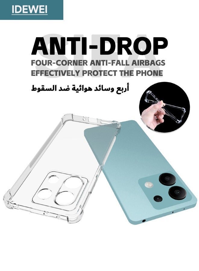 Asan Ge Redmi Note 13 Case, Designed for Redmi Note 13 5G Case, Redmi Note 13 Cover with Four Corner Anti-Fall Airbags, Slim Flexible TPU Rubber Soft Silicone Back Cover for Redmi Note 13 (Clear) - Image 4