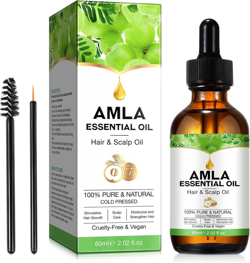Yecuce Amla Hair Oil 60ML for Hair Growth and Healthy Hair Moisturized Scalp, Natural & Vegan, Promotes Thicker, Fuller, for Men and Women (60ML) - Image 1