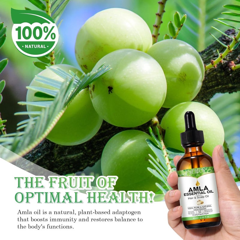 Yecuce Amla Hair Oil 60ML for Hair Growth and Healthy Hair Moisturized Scalp, Natural & Vegan, Promotes Thicker, Fuller, for Men and Women (60ML) - Image 4