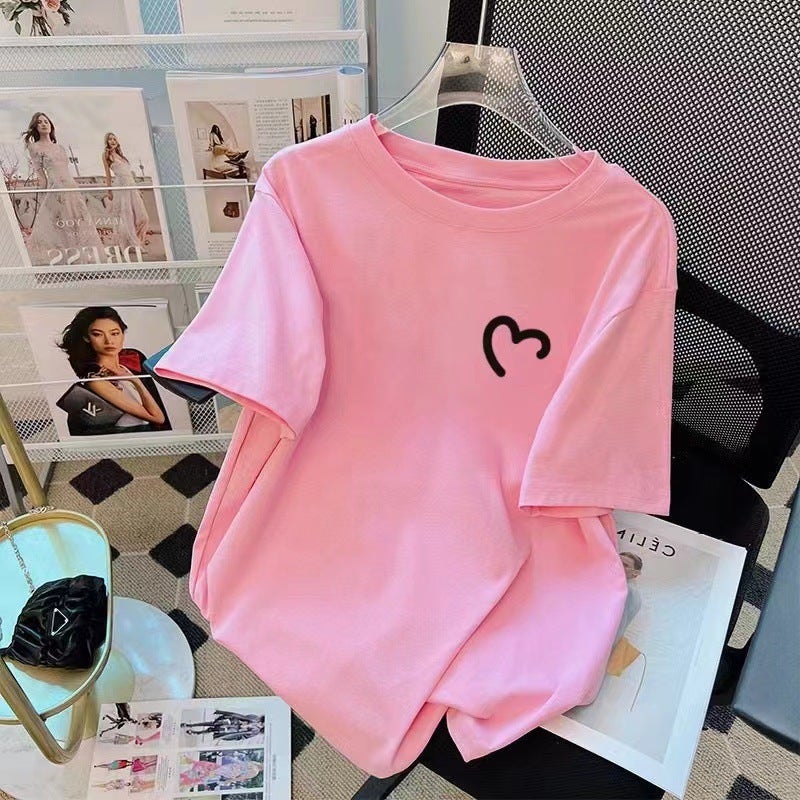 Dark Green Cotton Shoulder T-Shirt Women'S Short-Sleeved 2025 T-Shirt Loose Plus Size Half-Sleeved Top Ins Trendy - Image 2