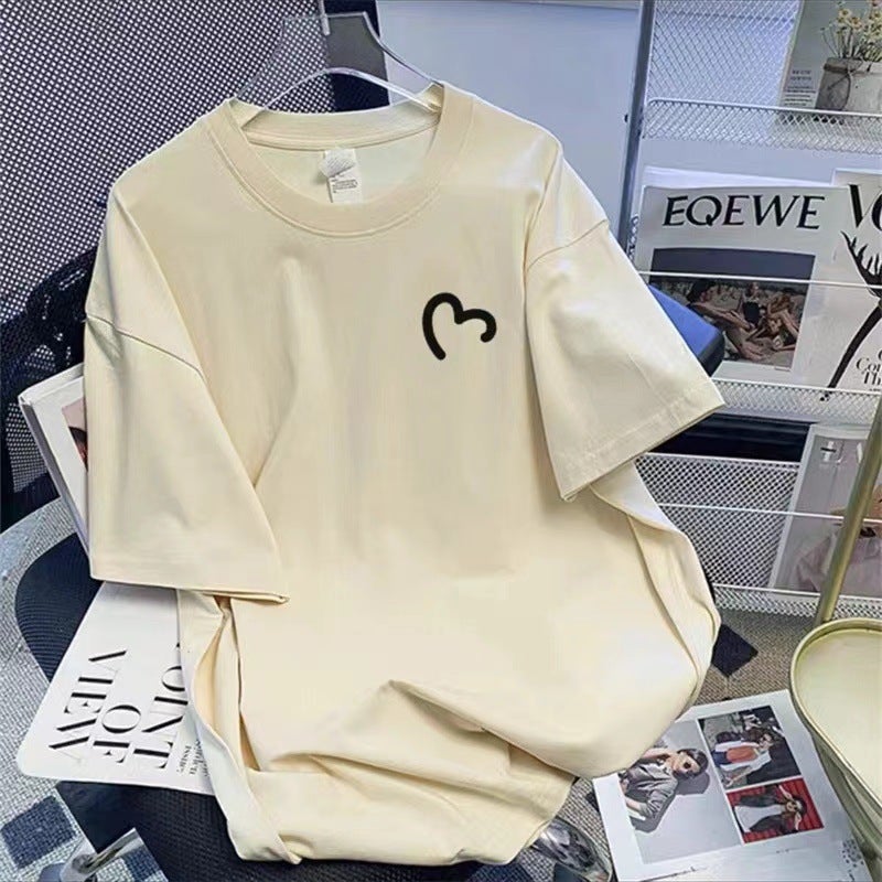 Dark Green Cotton Shoulder T-Shirt Women'S Short-Sleeved 2025 T-Shirt Loose Plus Size Half-Sleeved Top Ins Trendy - Image 4