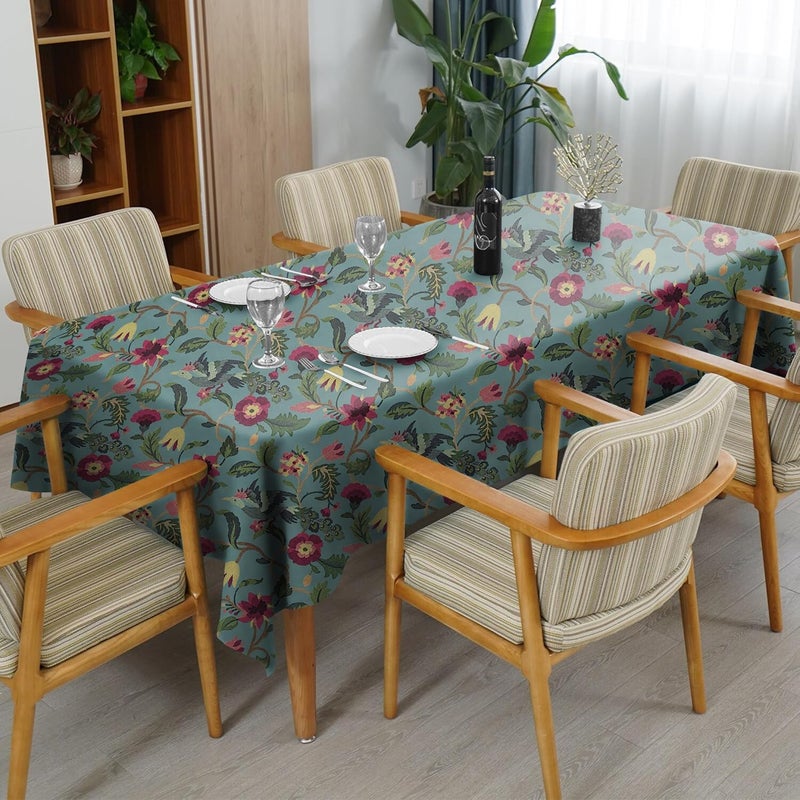 Casableu Cabal Aqua 6 Seater Table Cloth Dust-Proof Table Cover for Dinning Tabletop Decoration | Size: 50x72 Inches | - Image 3