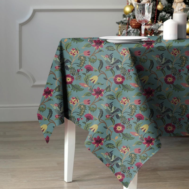 Casableu Cabal Aqua 6 Seater Table Cloth Dust-Proof Table Cover for Dinning Tabletop Decoration | Size: 50x72 Inches | - Image 4