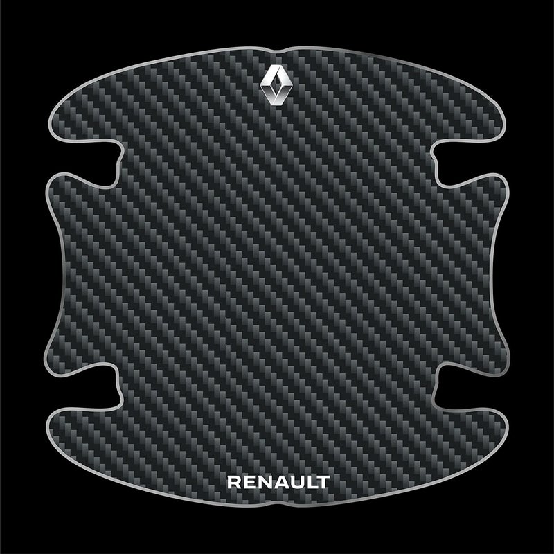 BIG FLAG BFRC 3D Gel Finish Car Door Carbon Fiber Handle Cup Scratch Guard Sticker Universal for Specific Brand (Pack of 4) (MRDRCFVAR) (Renault) - Image 3