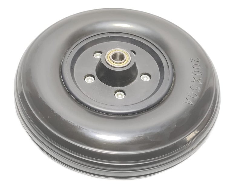 ComsenMed Wheelchair Caster Wheel with 7/16" Bearings & Urethane Tire(8"*2"), (200 * 50),Bariatric Heavy Duty Wheelchair Universal Caster, Front Wheel Replacement Parts,8" x 2" Solid Urethane tire(1EA,Black) - Image 2