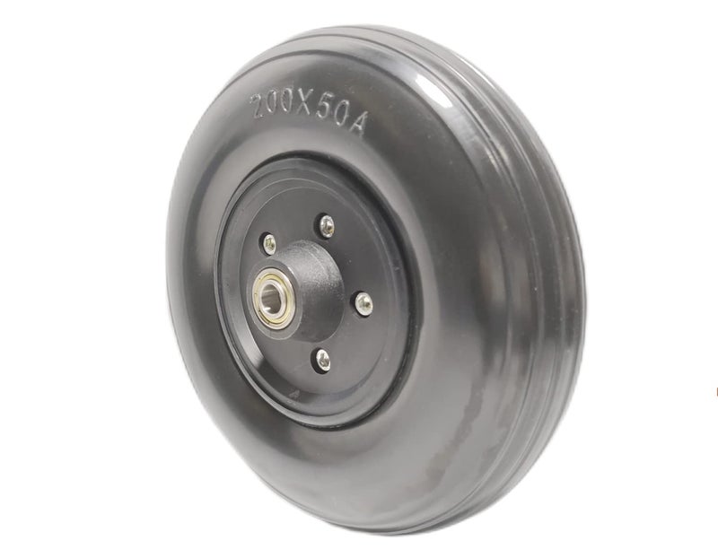 ComsenMed Wheelchair Caster Wheel with 7/16" Bearings & Urethane Tire(8"*2"), (200 * 50),Bariatric Heavy Duty Wheelchair Universal Caster, Front Wheel Replacement Parts,8" x 2" Solid Urethane tire(1EA,Black) - Image 1
