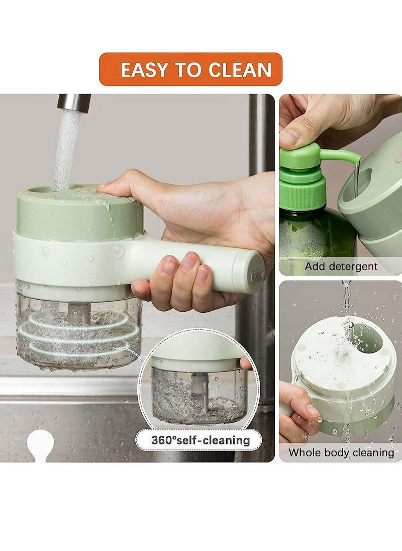 بيوينتي 4 in 1 Handheld Electric Food Chopper Wireless Vegetable Cutter Set Vegetable Chopper and Meat grinder with USB Powered for Kitchen Cooking-1 Pack  - Image 3