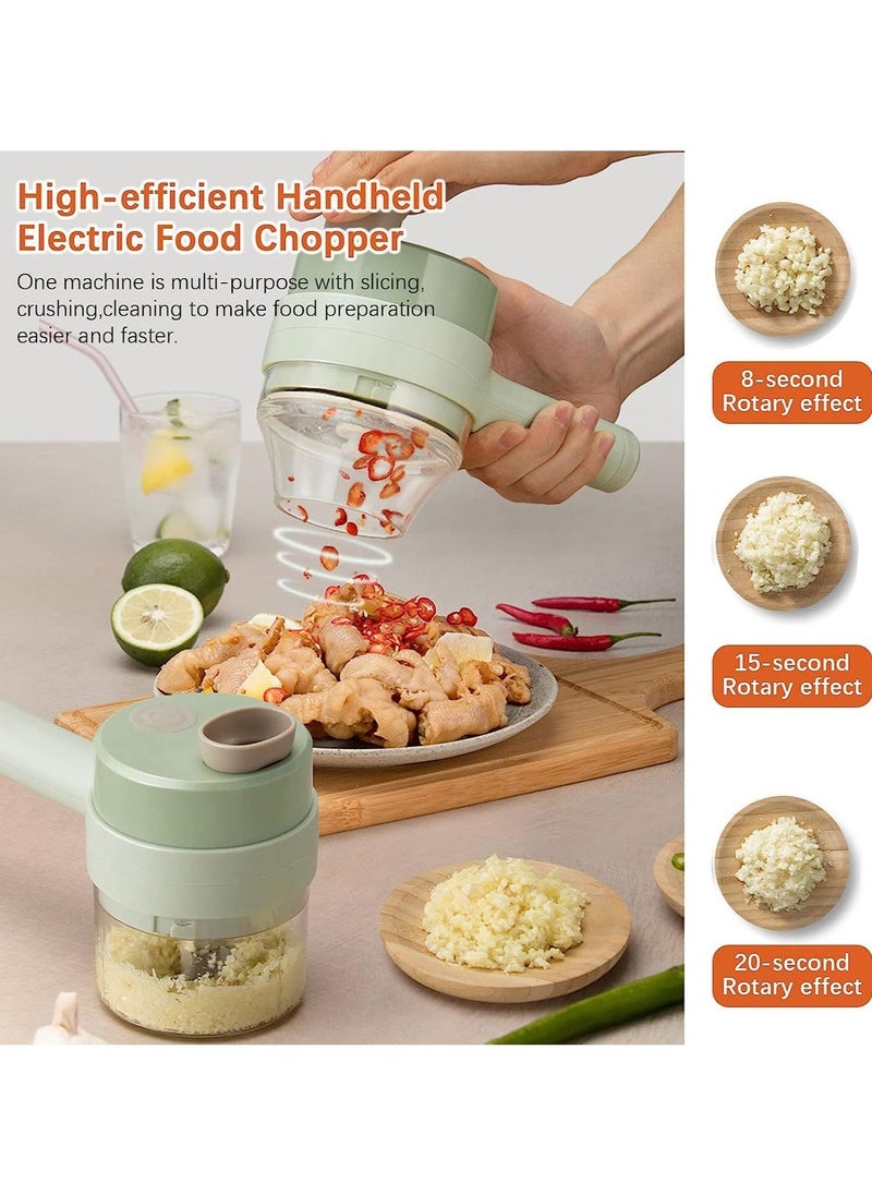 بيوينتي 4 in 1 Handheld Electric Food Chopper Wireless Vegetable Cutter Set Vegetable Chopper and Meat grinder with USB Powered for Kitchen Cooking-1 Pack  - Image 5