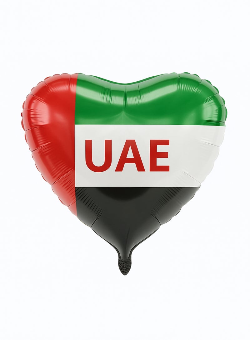 بالون هيليوم مزخرف بتصميم قلب من رقائق الألومنيوم بمناسبة اليوم الوطني لدولة الإمارات العربية المتحدة | ديكور حفلات بطابع الإمارات العربية المتحدة | مثالي للاحتفالات باليوم الوطني، والمناسبات المكتبية، والمدرسية - Image 5