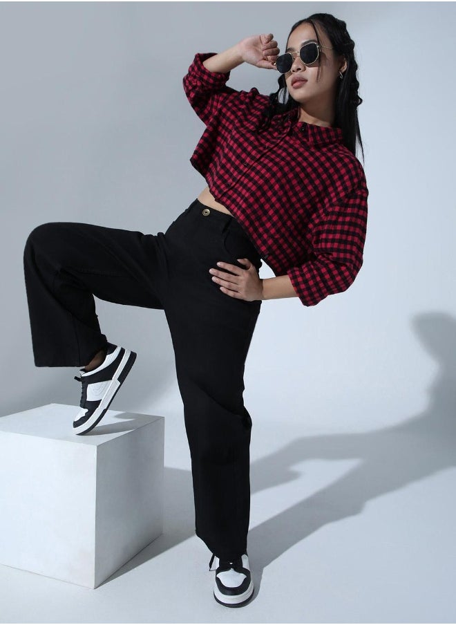 Hubberholme - Red & Black Shirt For Women - Image 1