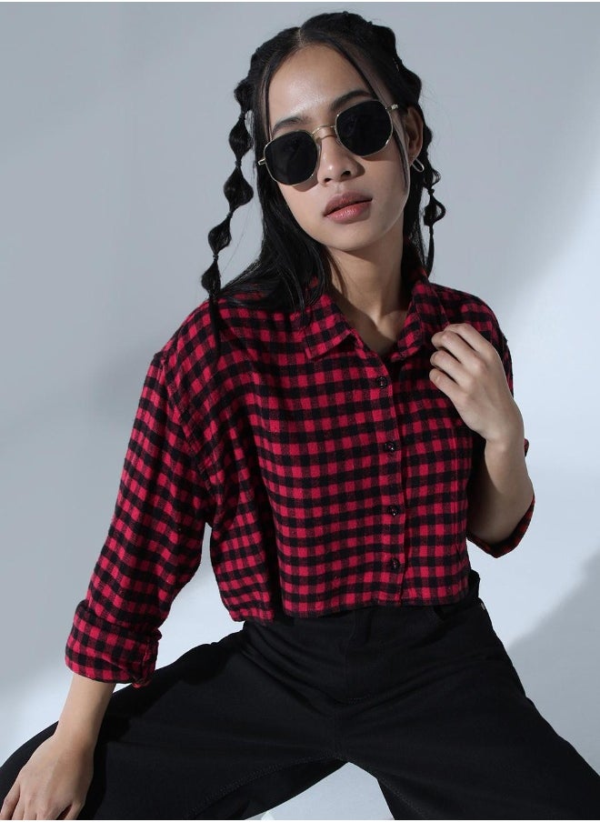 Hubberholme - Red & Black Shirt For Women - Image 1
