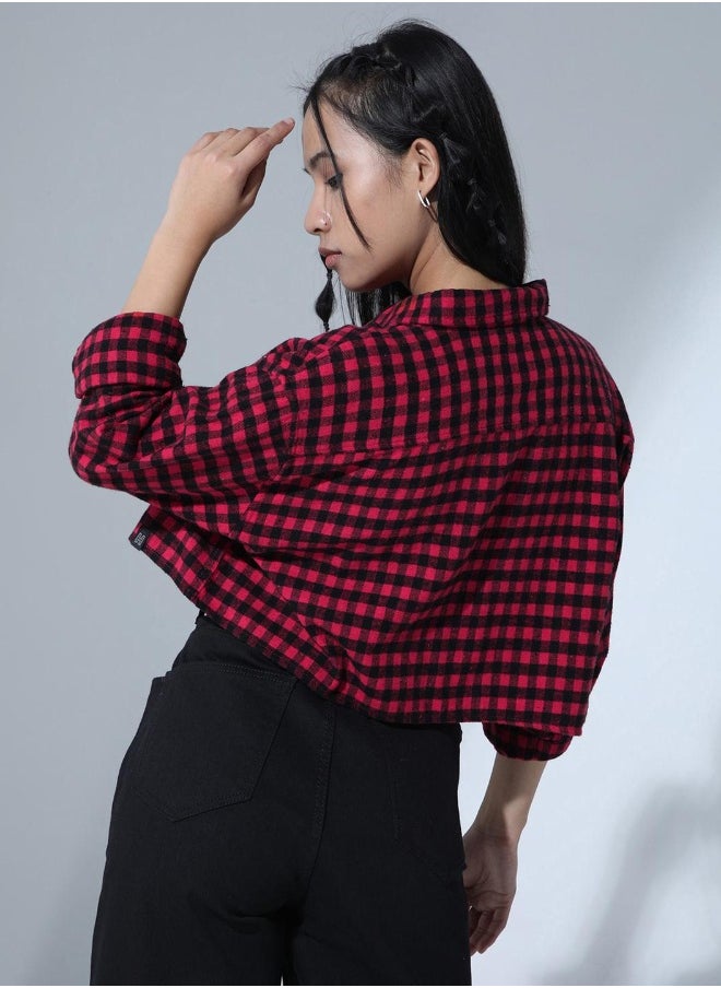 Hubberholme - Red & Black Shirt For Women - Image 1