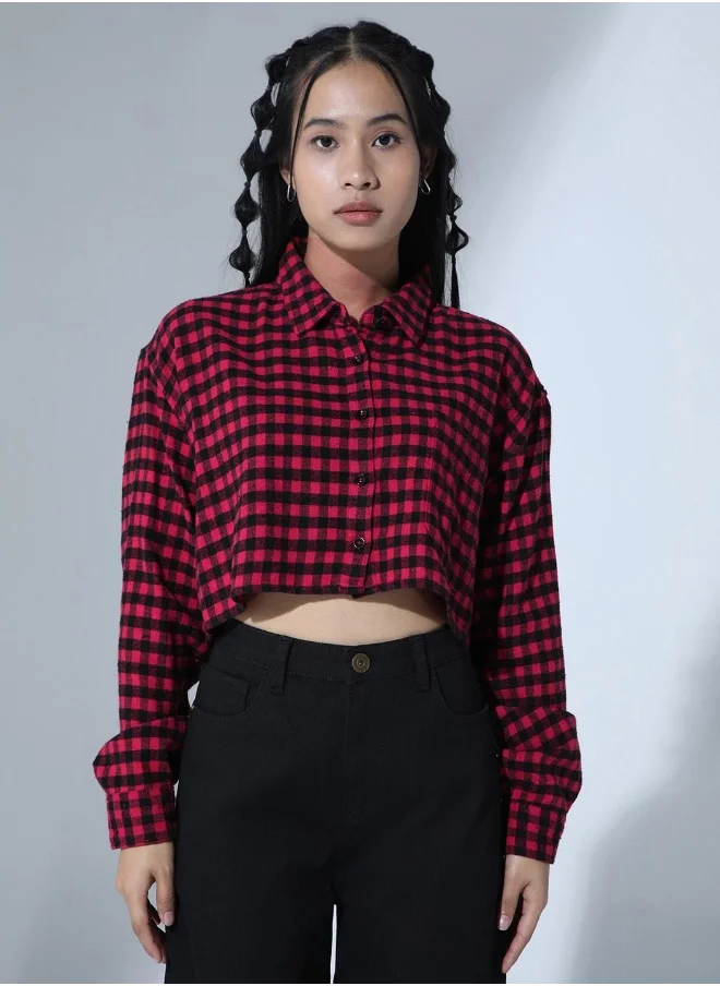 Hubberholme Red & Black Shirt For Women