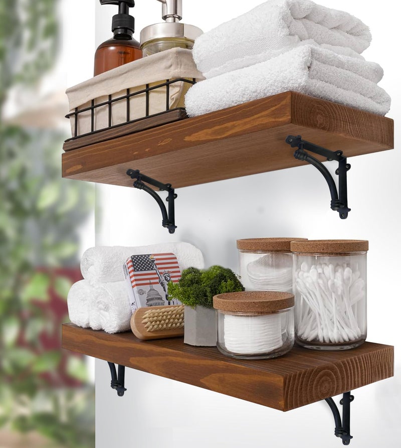 NACH Decorative Shelf Brackets, 4 Pack of 5.5 x 1.2 x 5.5 inch Black Cast Iron Shelf Brackets - Decorative Brackets for Mounting - Half Round Style Brackets - Image 5