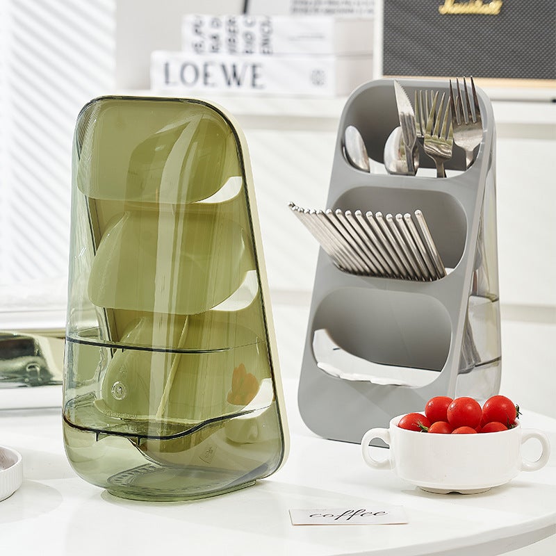 Multifunctional Chopsticks Holder Transparent Chopsticks Cage Inclined Storage Rack Tableware Drain Rack Kitchen Household Chopsticks Cage Rack - Image 3