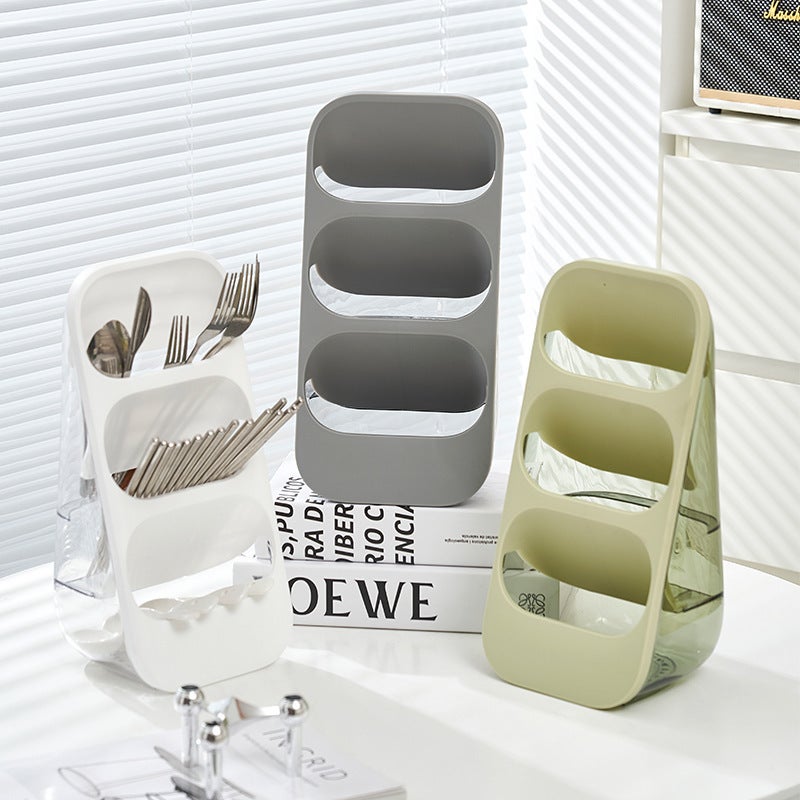 Multifunctional Chopsticks Holder Transparent Chopsticks Cage Inclined Storage Rack Tableware Drain Rack Kitchen Household Chopsticks Cage Rack - Image 4