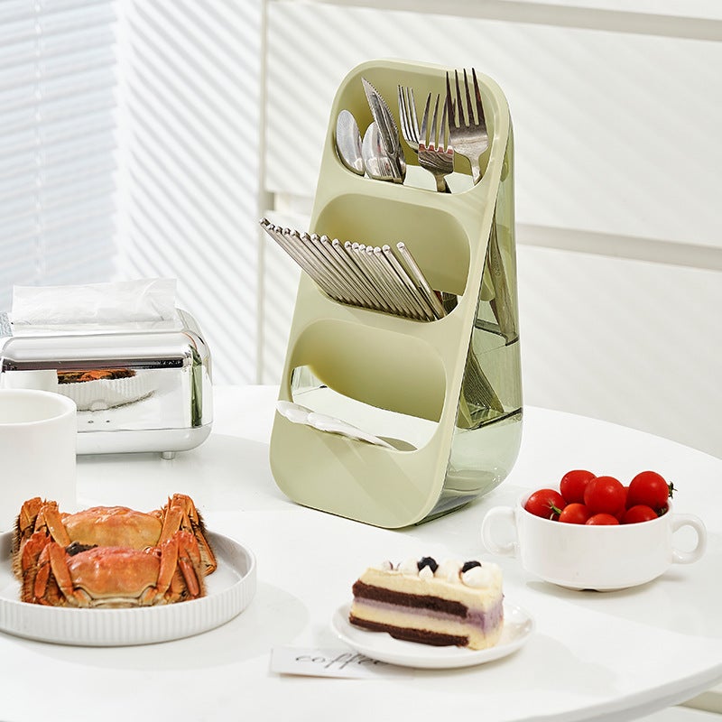 Multifunctional Chopsticks Holder Transparent Chopsticks Cage Inclined Storage Rack Tableware Drain Rack Kitchen Household Chopsticks Cage Rack - Image 2