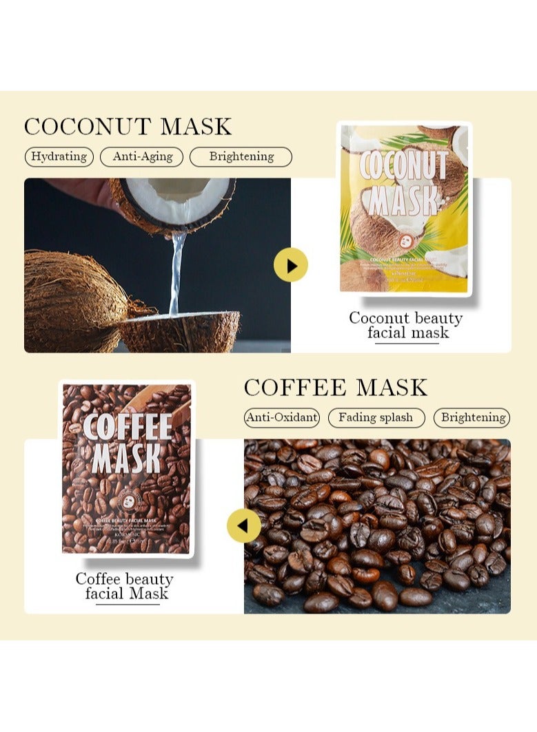 Kormesic قناع القهوة 5 قطع، 25 مل لكل قطعة - تنظيف عميق، تهدئة وإصلاح، تفتيح البشرة - Image 2