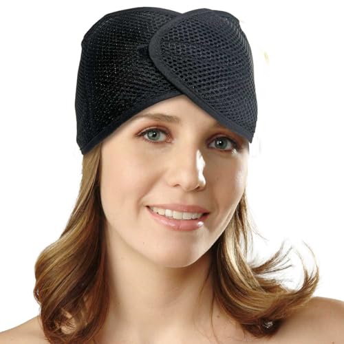 Donna لفافة فوم ديلوكسي مع فيتامين E، لفافات رأس للنساء السود، لفافة شعر للنوم، شبكات شعر للنوم، لفافة شعر شبكية، لفافة رأس حريرية، لون أسود 1 قطعة - Image 2