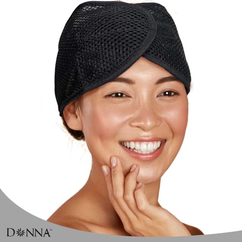 Donna لفافة فوم ديلوكسي مع فيتامين E، لفافات رأس للنساء السود، لفافة شعر للنوم، شبكات شعر للنوم، لفافة شعر شبكية، لفافة رأس حريرية، لون أسود 1 قطعة - Image 3