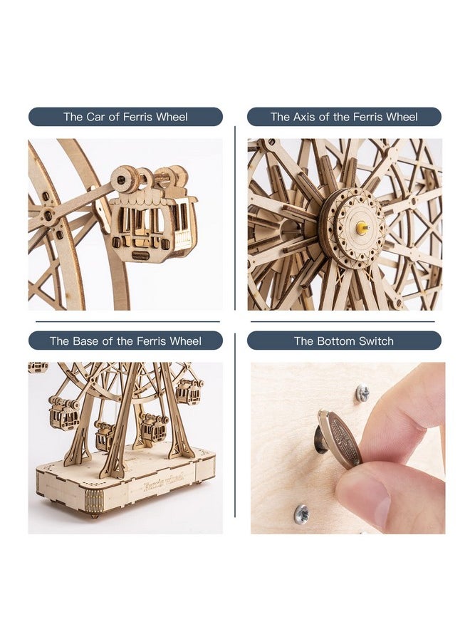 RoWood Rowood 3D Puzzles for Adults, Model Kits for Adults, Wooden Music Box,DIY Craft Kits for Adults Teen Boy Gifts on Birthday Christmas - Ferris Wheel (232 PCS)  - Image 5