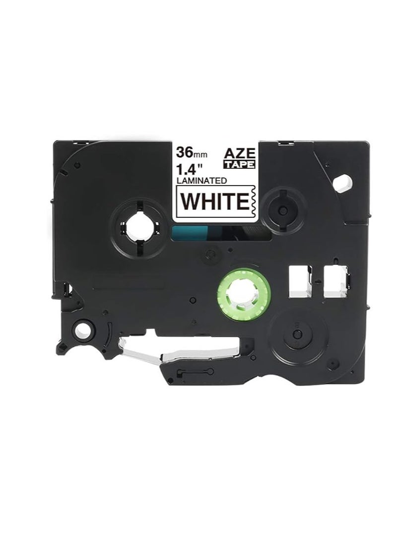 Terabyte 36 mm x 8 meter Compatible TZe Label Tape Cartridge for P-Touch Label Printers… (Black on White) - Image 2