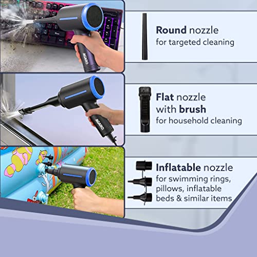 AGARO Compressed Air Duster,Air Blower, Powerful 48000 RPM, Variable Speed, Copper Motor, Air Spray/Blower for Electronics & Inflatables, Dust Cleaner for Computer, Laptop, Home, Car & Office, AD1719 - Image 5