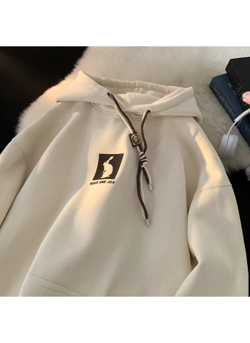 Generic - Mens Fleece-Lined Hoodie Vintage Casual Pullover Brown - Image 1